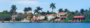 Luxury homes on the water with docks , and boat lifts.